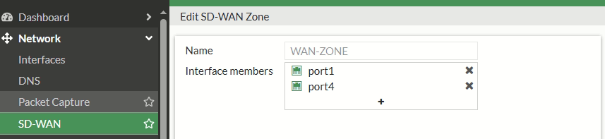 SD-WAN Members Table